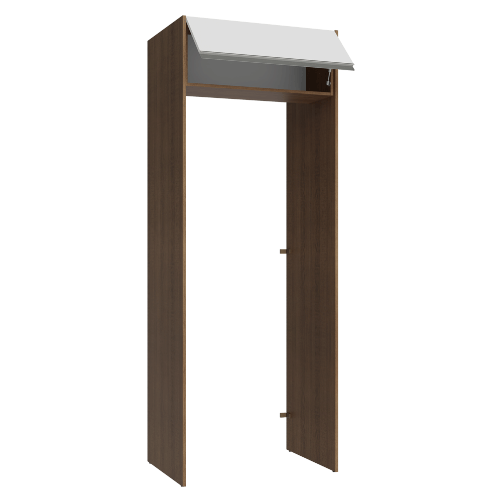 Mueble para empotrar Heladera 83 cm 1 Puerta Rebatible Marrón/Blanco Glamy Madesa