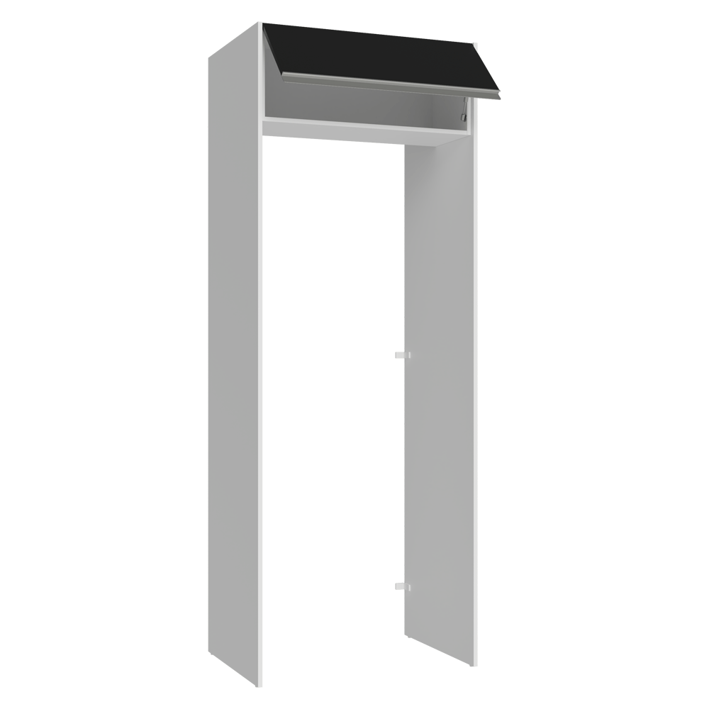Mueble para empotrar Heladera 83 cm 1 Puerta Rebatible Blanco/Negro Glamy Madesa