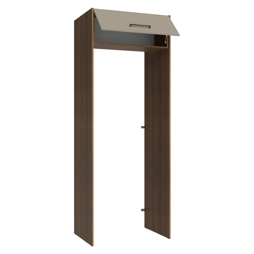 Mueble para empotrar Heladera 83 cm 1 Puerta Rebatible Marrón/Crema Agata Madesa