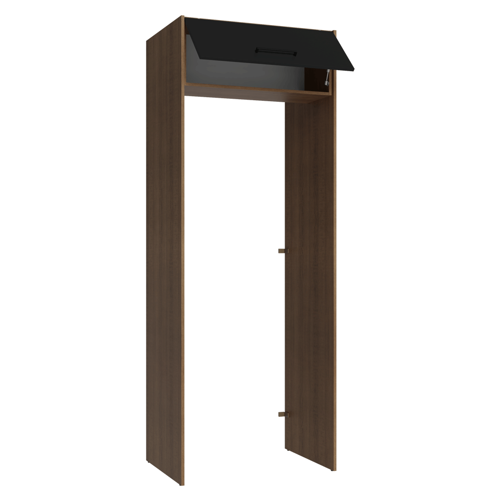 Mueble para empotrar Heladera 83 cm 1 Puerta Rebatible Marrón/Negro Agata Madesa