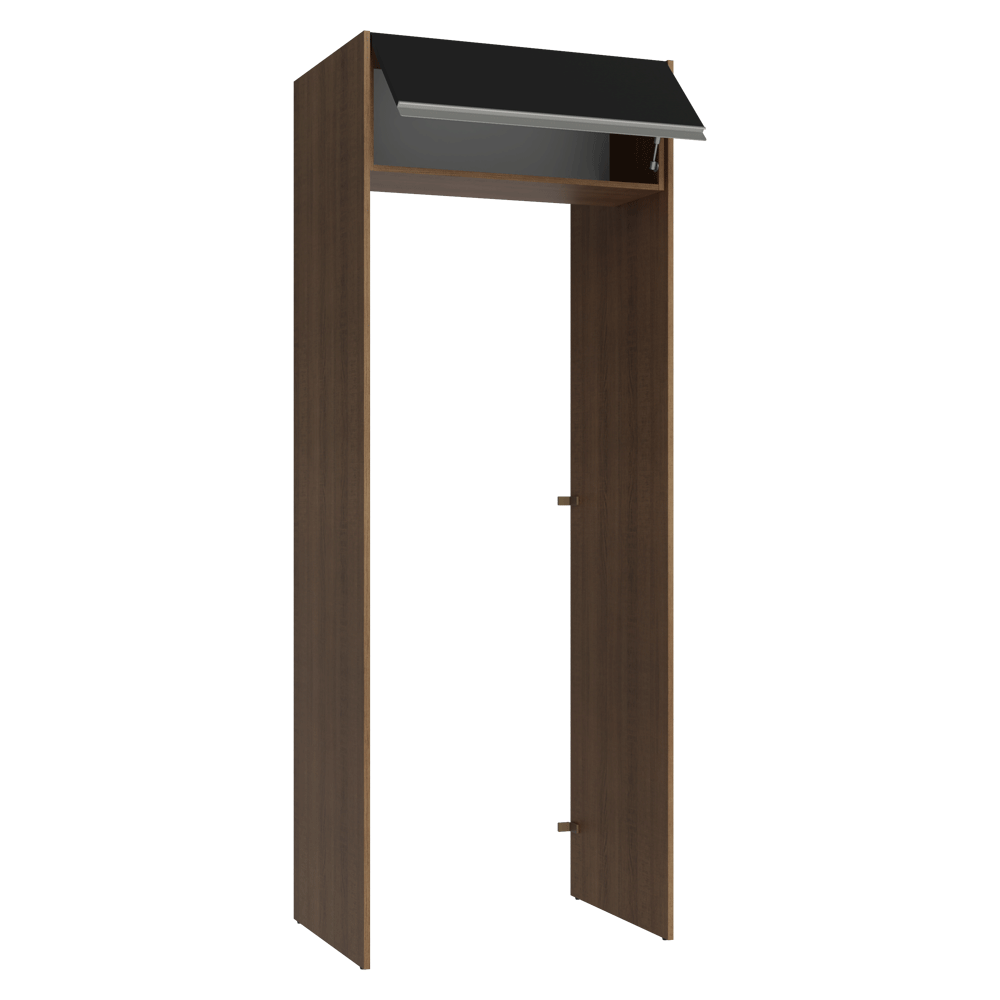 Mueble para empotrar Heladera 83 cm 1 Puerta Rebatible Marrón/Negro Glamy Madesa