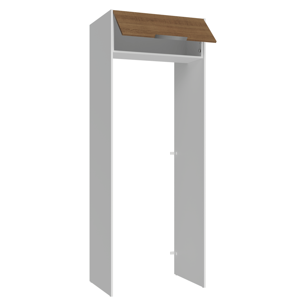 Mueble para empotrar Heladera 83 cm 1 Puerta Abatible Blanco/Marrón Stella Madesa