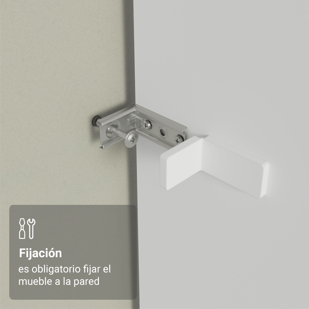 Mueble para empotrar Heladera 83 cm 1 Puerta Abatible Blanco/Crema Vik Madesa