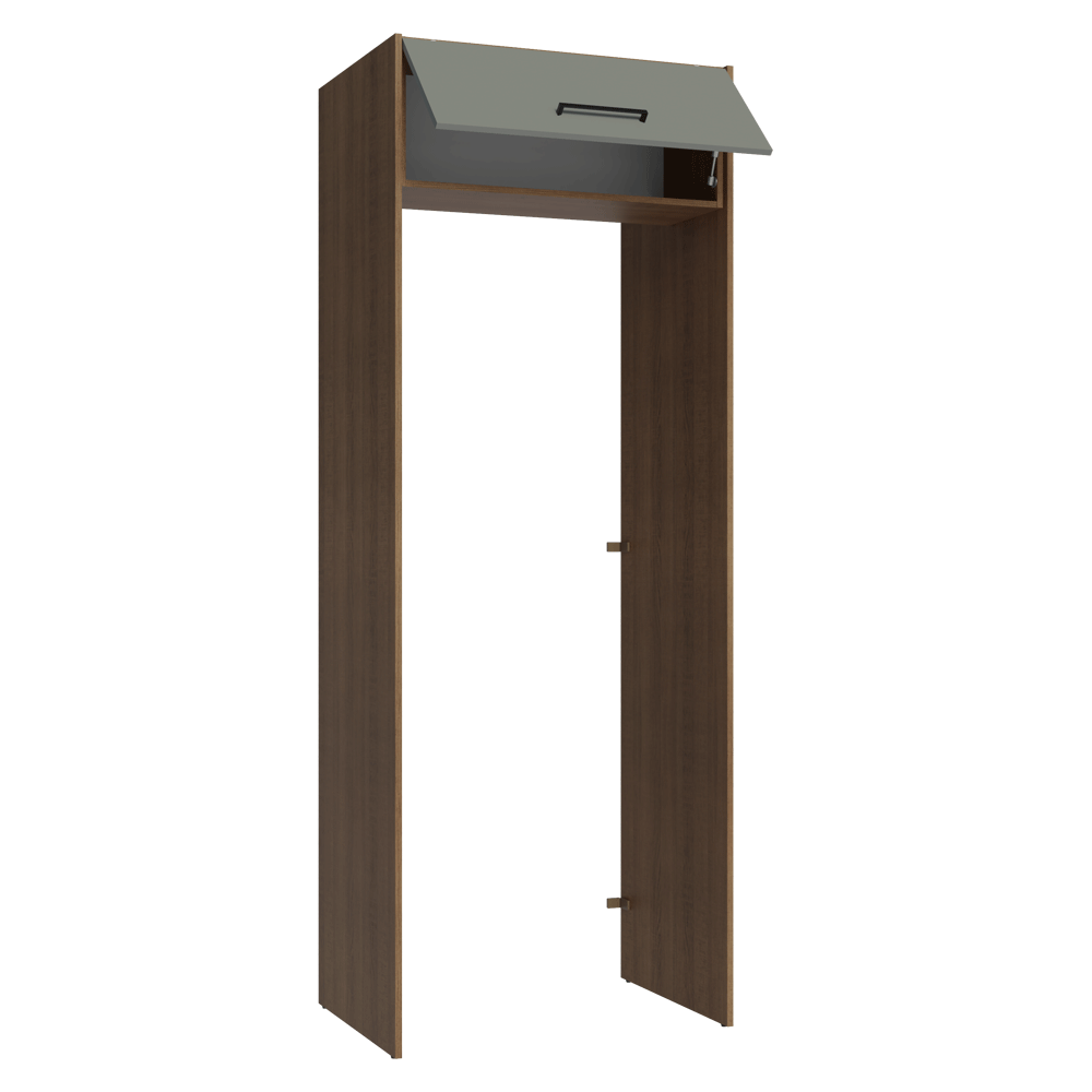Mueble para empotrar Heladera 83 cm 1 Puerta Rebatible Marrón/Gris Agata Madesa
