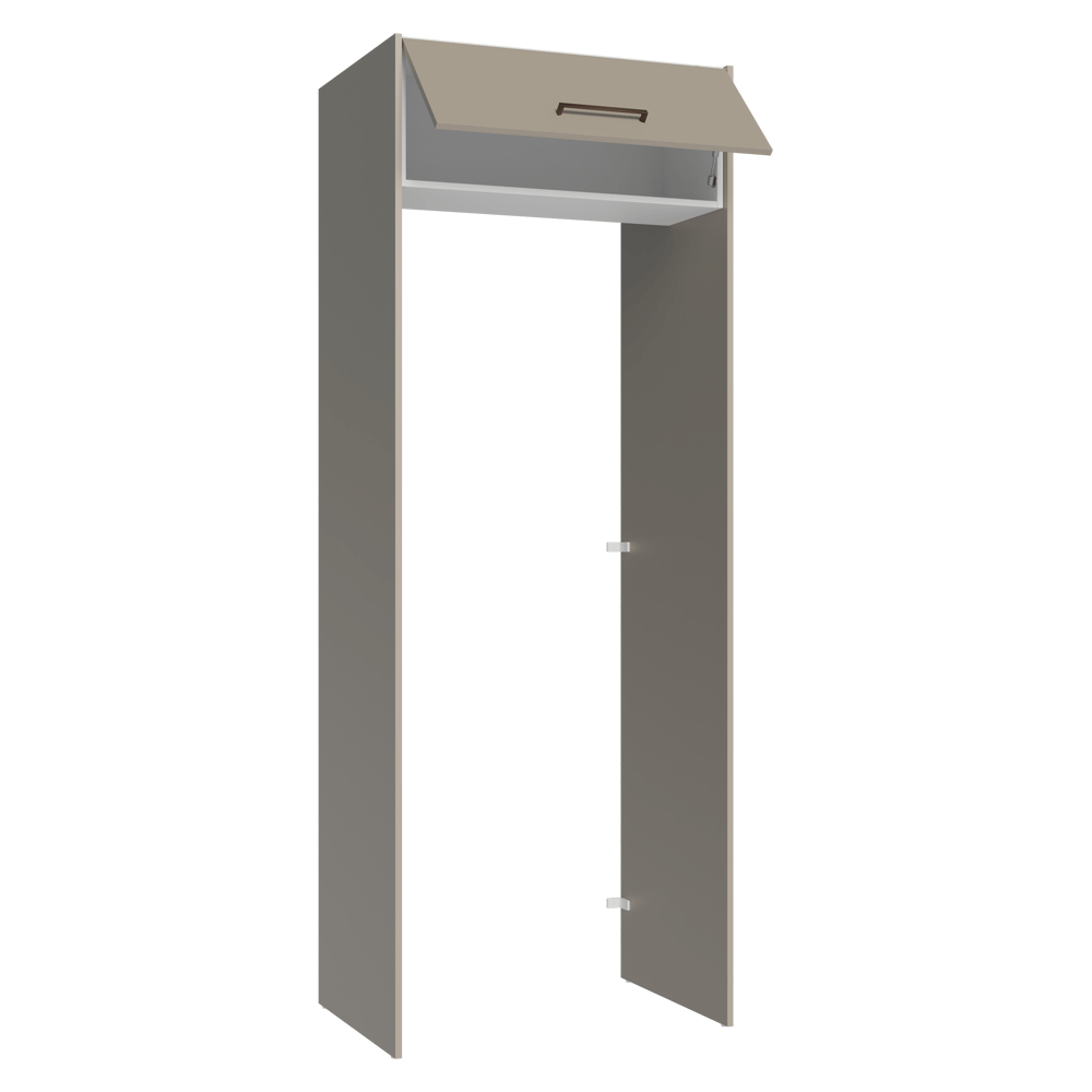 Mueble para empotrar Heladera 83 cm 1 Puerta Rebatible Crema/Blanco/Crema Agata Madesa