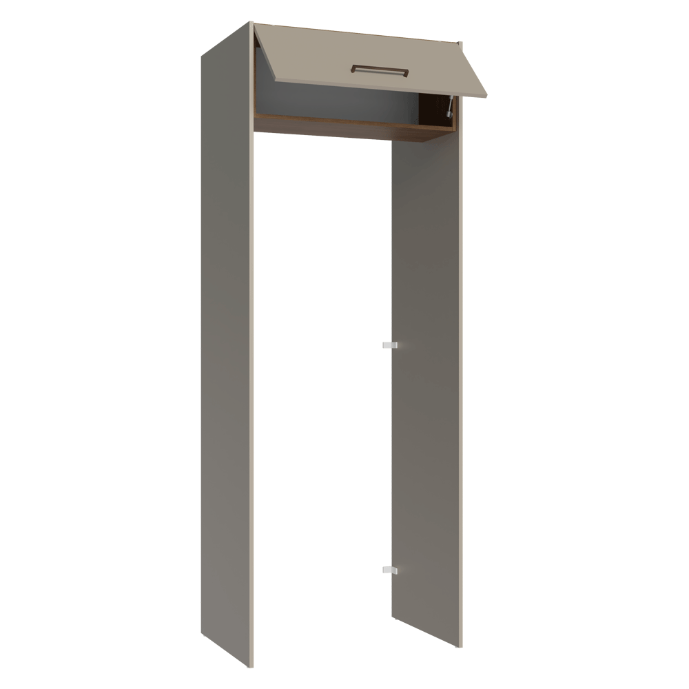 Mueble para empotrar Heladera 83 cm 1 Puerta Rebatible Crema/Marrón/Crema Agata Madesa