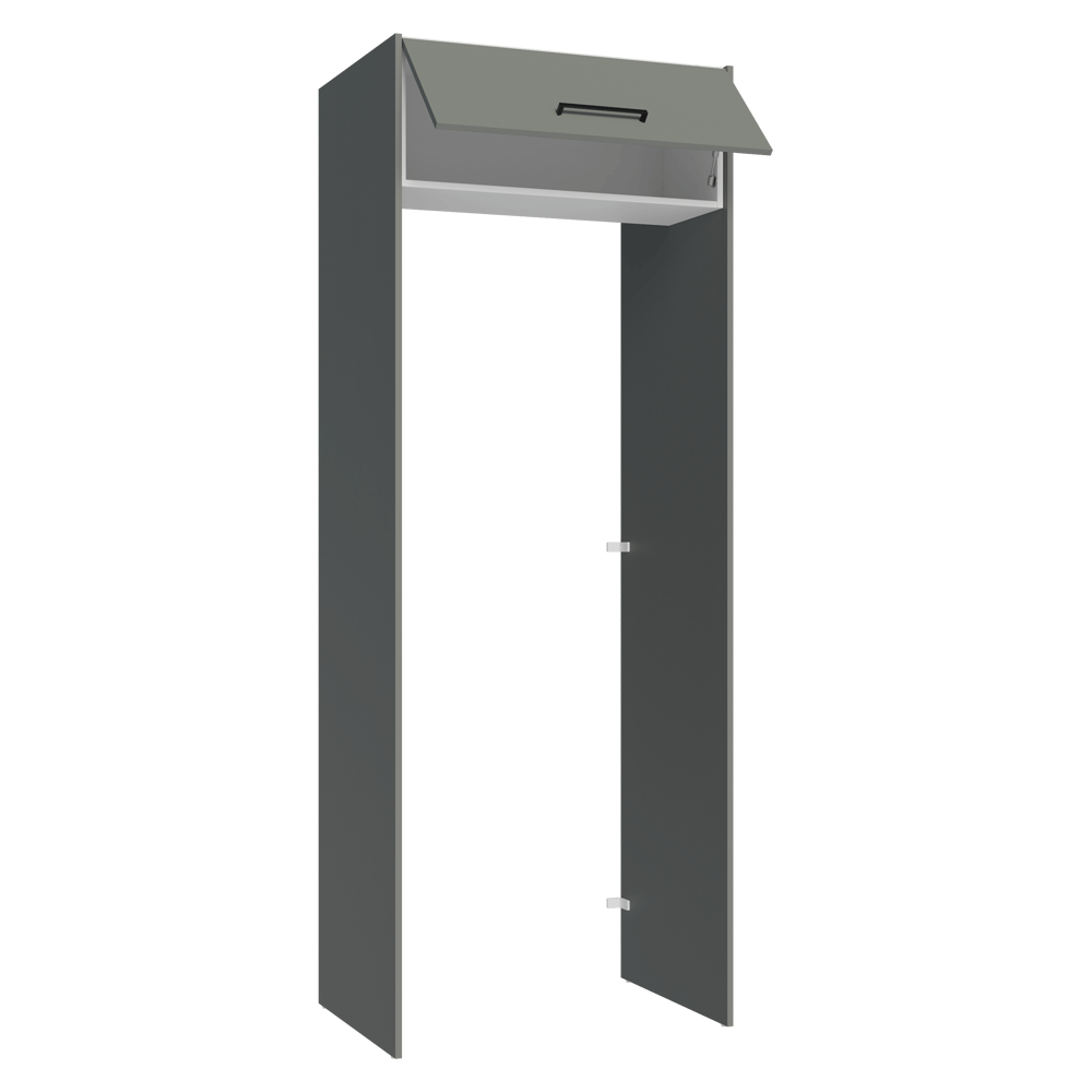 Mueble para empotrar Heladera 83 cm 1 Puerta Rebatible Gris/Blanco/Gris Agata Madesa