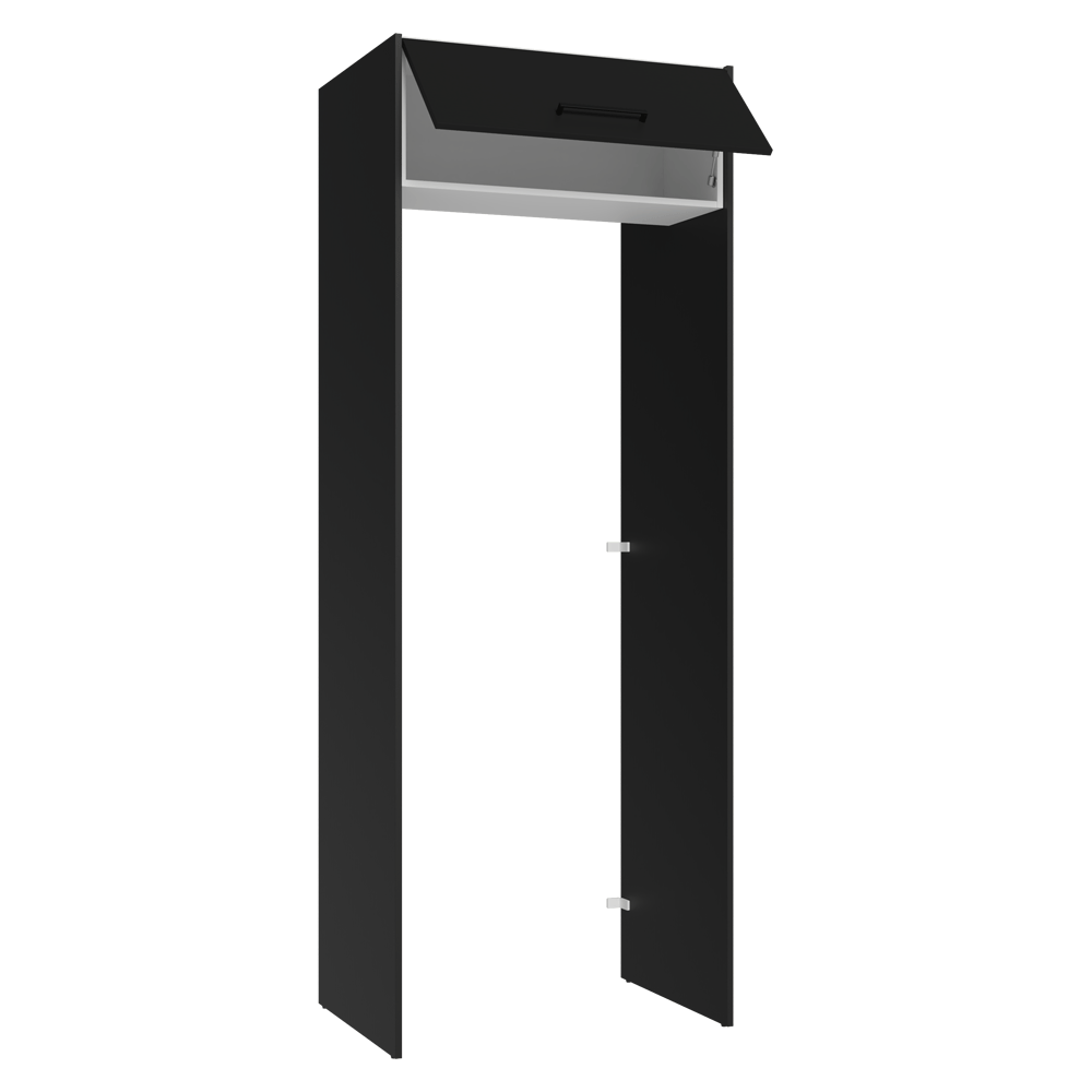 Mueble para empotrar Heladera 83 cm 1 Puerta Rebatible Negro/Blanco/Negro Agata Madesa