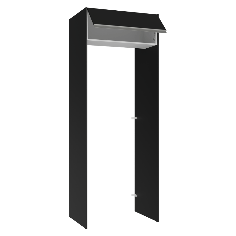 Mueble para empotrar Heladera 83 cm 1 Puerta Rebatible Negro/Blanco/Negro Glamy Madesa