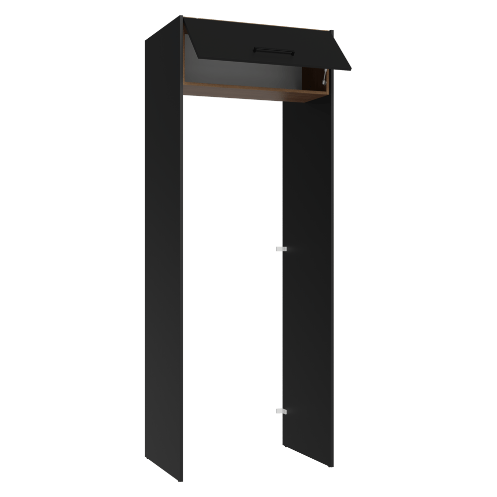 Mueble para empotrar Heladera 83 cm 1 Puerta Rebatible Negro/Marrón/Negro Agata Madesa