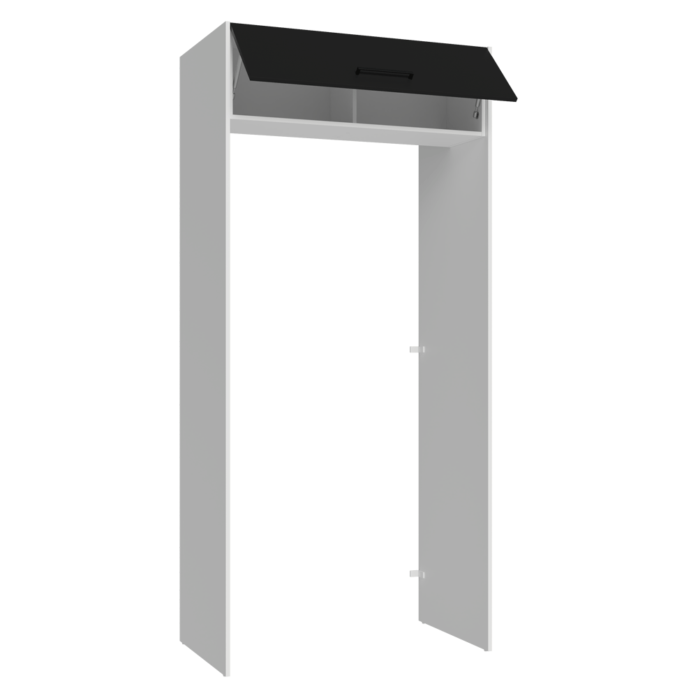 Mueble para empotrar Heladera 103 cm 1 Puerta Abatible Blanco/Negro Agata Madesa