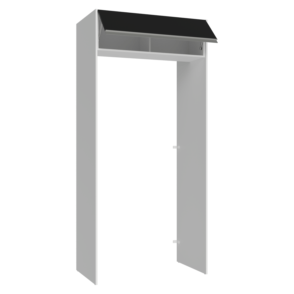 Mueble para empotrar Heladera 103 cm 1 Puerta Abatible Blanco/Negro Glamy Madesa