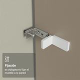 Mueble para empotrar Heladera 103 cm 1 Puerta Abatible Crema/Blanco/Crema Vik Madesa