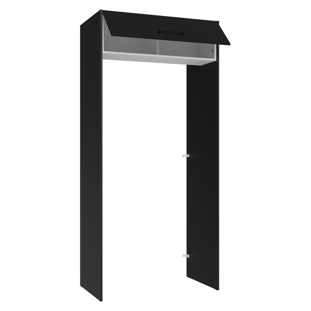 Mueble para empotrar Heladera 103 cm 1 Puerta Abatible Negro/Blanco/Negro Agata Madesa