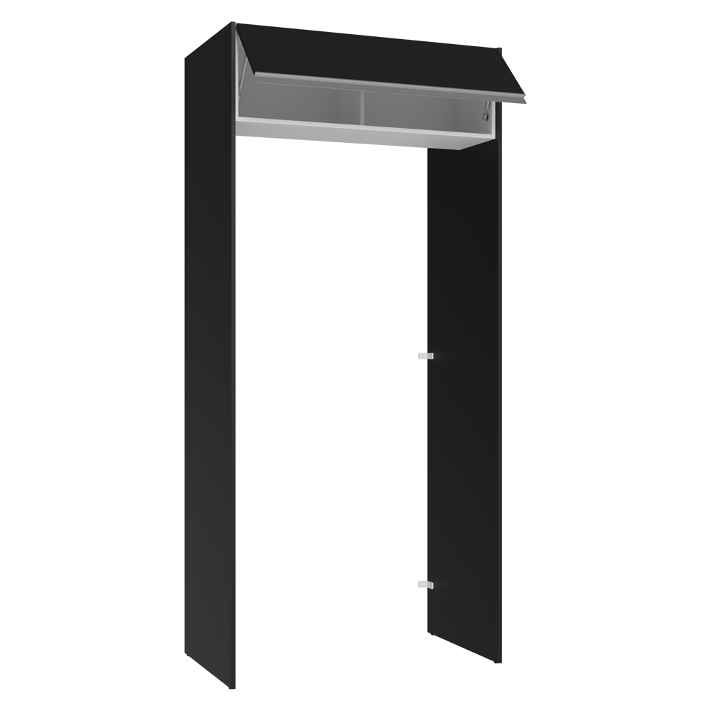 Mueble para empotrar Heladera 103 cm 1 Puerta Abatible Negro/Blanco/Negro Glamy Madesa