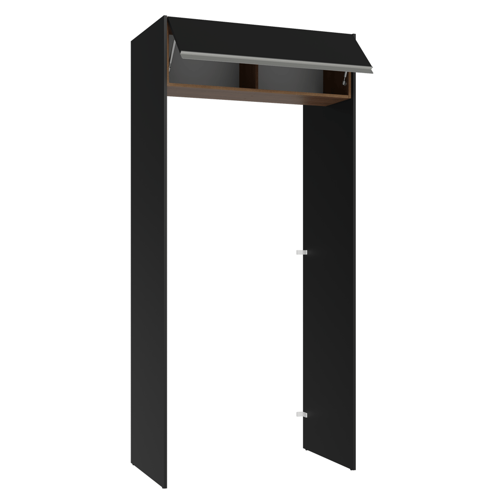 Mueble para empotrar Heladera 103 cm 1 Puerta Abatible Negro/Marrón/Negro Glamy Madesa