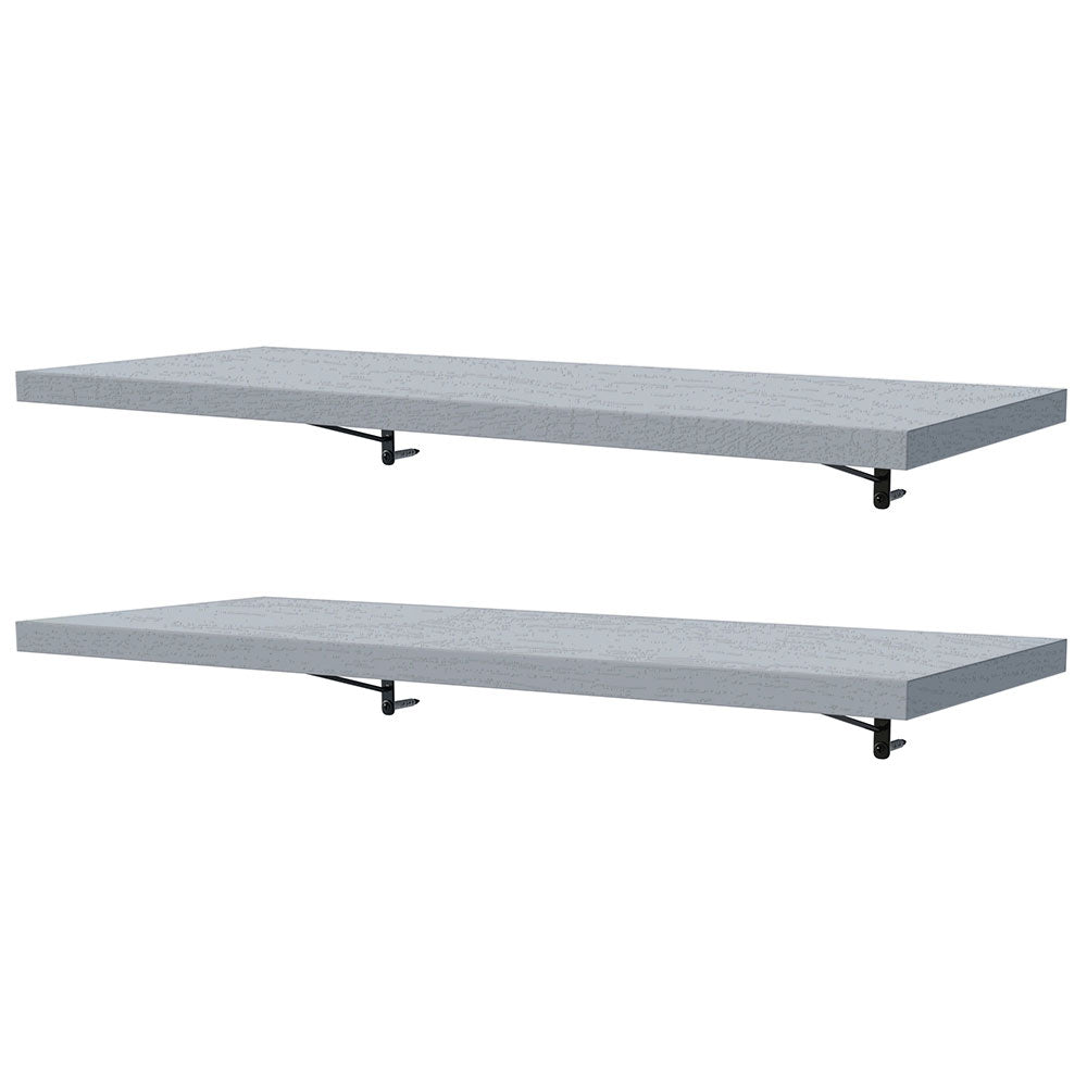 Kit de 2 Estantes de Cocina Flotantes 80 cm con Soportes, Gris