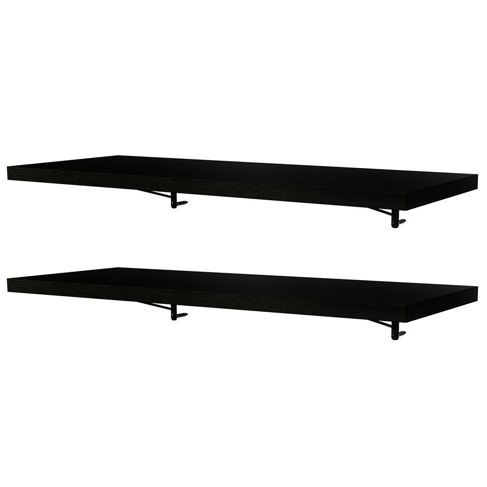 Kit de 2 Estantes de Cocina Flotantes 80 cm con Soportes, Negro