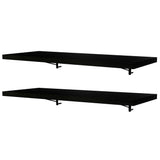 Kit de 2 Estantes de Cocina Flotantes 80 cm con Soportes, Negro