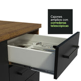 Combo Completo de Cocina Esquinera 486 cm Marrón/Negro 60 cm de Profundidad Agata Madesa 01