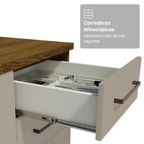 Combo completo de Cocina Esquinera 549 cm con Cristalero 17 Puertas 3 Cajones Sin Mesada Marrón/Crema Agata Madesa