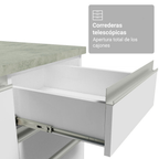 Combo completo de Cocina Esquinera 549 cm con Cristalero 17 Puertas 3 Cajones Sin Mesada Blanco Glamy Madesa