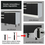 Combo Completo de Cocina Esquinera 100% MDF 409 cm Frentes Blanco Brillante Acordes Madesa 01