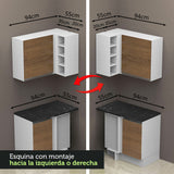 Combo Completo de Cocina Esquinera 100% MDF 419 cm Marrón/Blanco Acordes Madesa 01