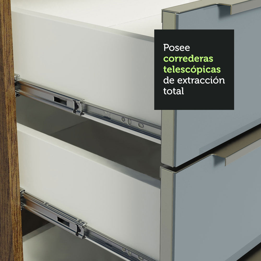 Combo completo de Cocina Esquinero 526cm Marrón/Gris Lux Madesa 01