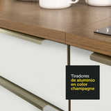 Combo Completo de Cocina Esquinera 546 x 60 cm Marrón/Blanco Aterciopelado Lux Madesa 05