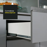 Combo Completo de Cocina Esquinera 265 cm Gris Nice Madesa 02