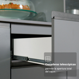 Combo completo de Cocina Esquinera 445 cm Flotante Gris, Nice 04