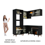 Combo completo de Cocina Esquinera 332cm Negro Reims 01