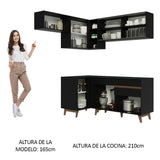 Combo completo de Cocina Esquinera 332cm Negro Reims 03
