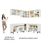 Combo completo de Cocina Esquinera 382 cm 10 Puertas 1 Cajón Blanco Reims Madesa