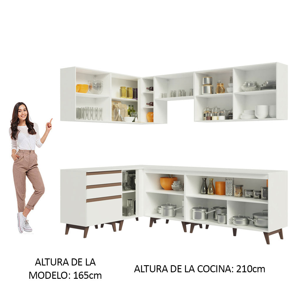 Combo completo de Cocina Esquinera 392cm Blanco Reims 02