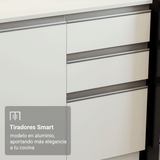 Combo Completo de Cocina Esquinera 100% MDF 377 cm Smart Blanco Brilhante Madesa 01