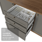 Combo completo de Cocina Esquinera 399 cm 10 Puertas 3 Cajones Sin Mesada Marrón/Gris Vik Madesa