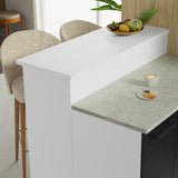 Isla de Cocina con Barra desayunador y Bajo Mesada 120 cm Blanco/Negro Agata Madesa
