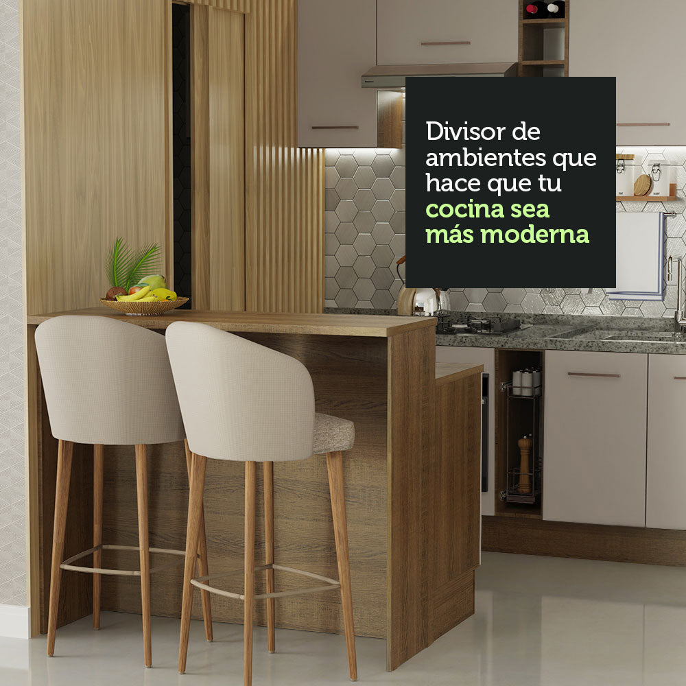 Isla de Cocina con Tapa y bajo mesada Madesa Agata 120cm MC