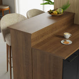 Isla de Cocina con Barra desayunador y Bajo Mesada 120 cm Marrón/Negro Agata Madesa