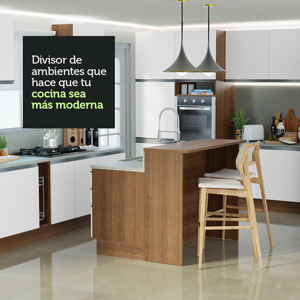 Isla de Cocina con Tapa y bajo mesada Madesa Glamy 120 MB