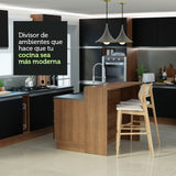 Isla de Cocina con Barra desayunador Madesa 120 Marrón/Negro
