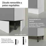 Kit Bajo Mesada + Cristalero 70cm Blanco/Gris Agata Madesa 02