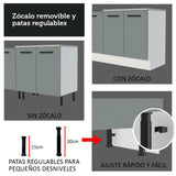 Kit 2 Bajo Mesada de Cocina 200cm Glamy Madesa BG