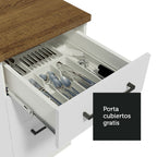 Kit Completo de Cocina 220 cm 7 Puertas 3 Cajones Blanco/Marrón Agata Madesa