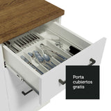 Combo completo de Cocina Madesa Agata 220 cm x 60 cm de fondo - Con Mesada Blanco 02