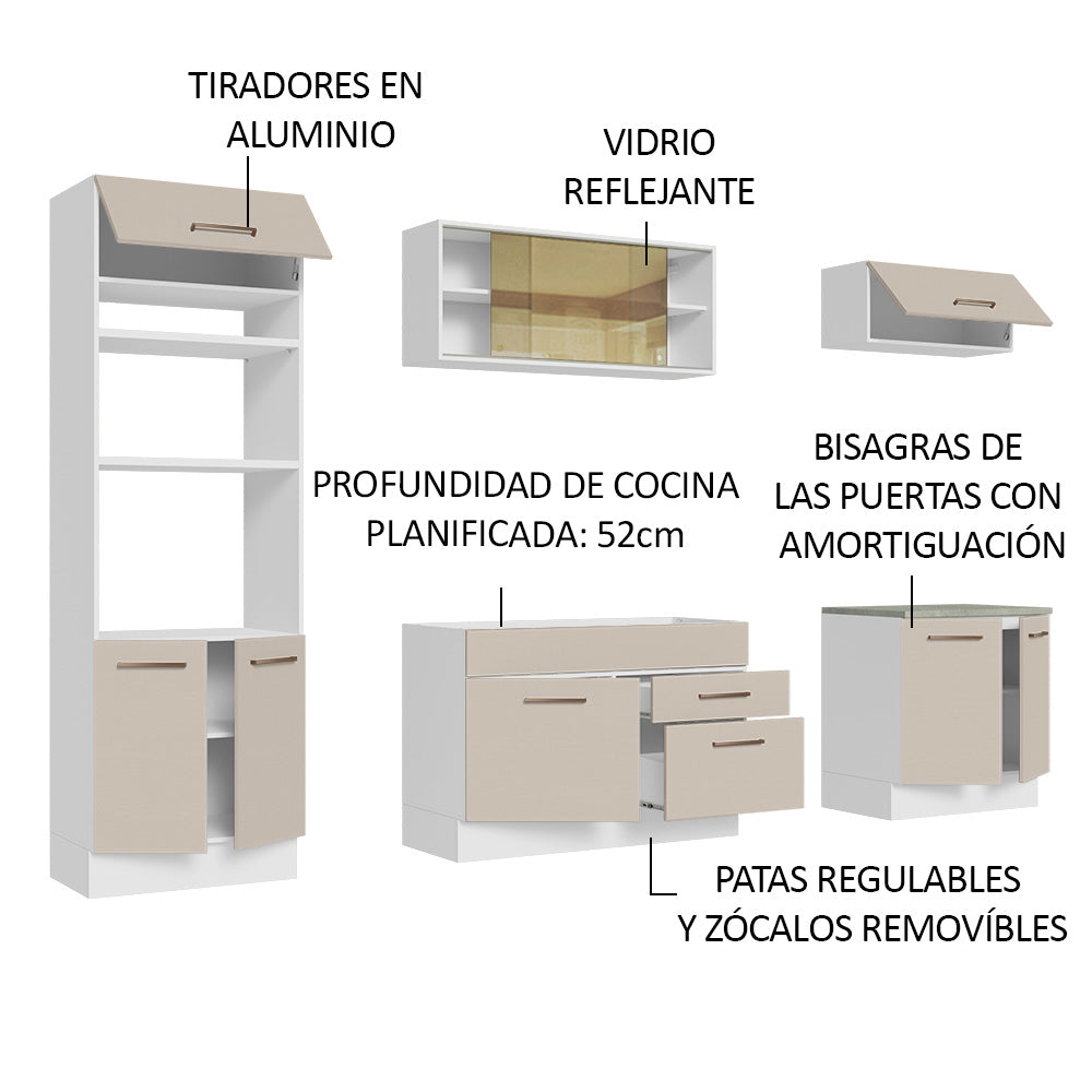 Combo de Cocina 270 cm Agata Blanco/Crema 03