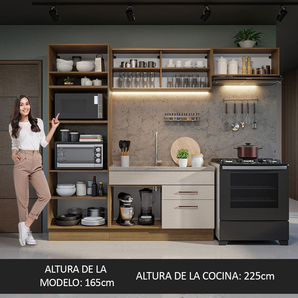 Combo de Cocina 270 cm Agata Marrón/Crema 04