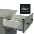 Combo completo de Cocina 270 cm 8 Puertas 3 Cajones Sin Mesada Blanco/Gris Agata Madesa 08